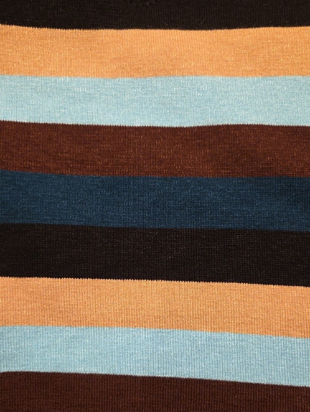JUNIORS Striped V-Neck Knit Tank in Light Blue, Teal, Brown & Tan - Picture 6 of 7